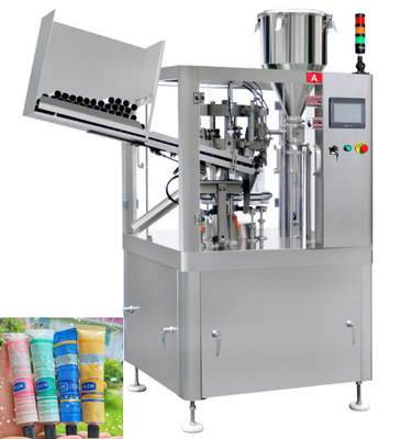 クリーム色のプラスチック柔らかい管満ちる密封機械自動化粧品装置35pcs/Min
