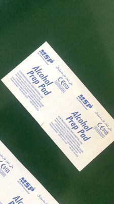 アルコール準備はパッキング機械横の4側面のシーリング300-500L/Minにパッドを入れる